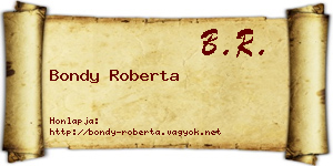 Bondy Roberta névjegykártya
